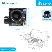 Open Box Delta Electronics 100 CFM Bath Fan Edge Lit Dimmable LED Light