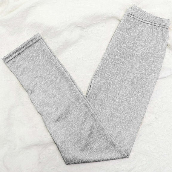 Akiihool Girls' Pant Girl's Cotton Stretchy Elastic Waistband with Drawstring Closure Stretch Pants (Grey,8-9 Years)