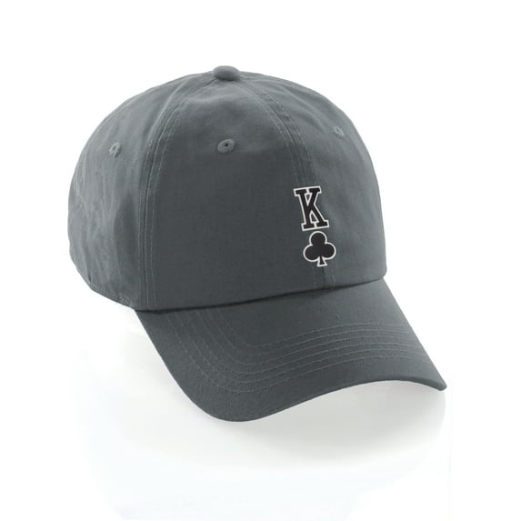 Daxton Poker Holdem Lucky Cards Baseball Unstructured Cap, Charcoal Hat, King of Clubs