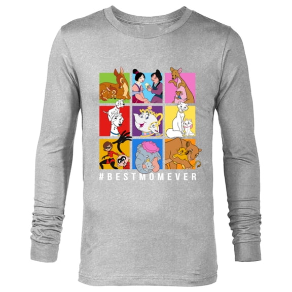 Disney Characters #BestMomEver Mother's Day - Long Sleeve T-Shirt for Men - Customized-Athletic Heather