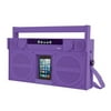 IHOME iBT44UC Bluetooth(R) Portable FM Stereo Boom Box with USB Charging (Purple)
