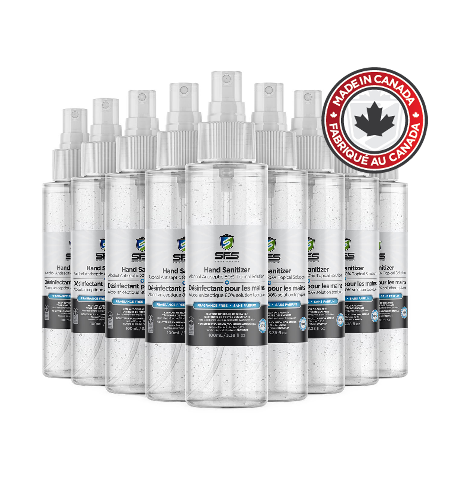 Hand Sanitizer Spray 10 Pack / Antiseptic 80 Alcohol 100ML Walmart Canada