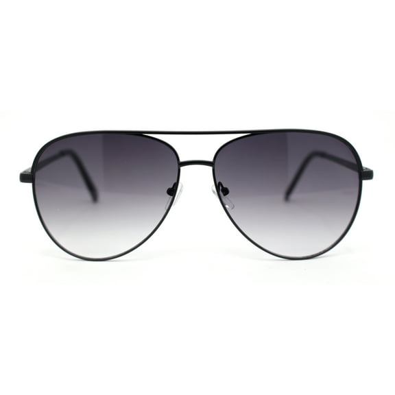 Classy Tear Drop Traditional Officer Pilots Metal Rim Sunglasses Black - Smoke