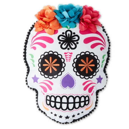 Dia de los Muertos Decorative Pillow, Multi-color, 13", Way to Celebrate