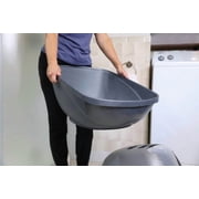 Petmate Jumbo Basic Hooded Plastic Cat Litter Pan, Enclosed Cat Litter Box, XL, Pearl Silver Blue