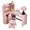 Pink, variant on Pinypikaka Kids Corner Desk with Open Shelves and Cloth Drawers, L Shape Wooden Children Study Table, Student Writing Table