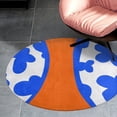 thumbnail image 4 of Blue And Orange Round Carpet Circle Rug Outdoor Patio Area Rug Washable Large Area Rugs Hallway Room Decor Fitness Mats, 4 of 8