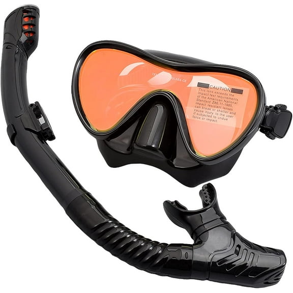 Professional Scuba Diving Mask Snorkeling Set Adult Silicone Skirt Anti-Fog Goggles Glasses Swimming Fishing Pool Equipment, Pink Black