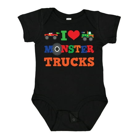 

Inktastic I Love Monster Trucks Gift Baby Boy or Baby Girl Bodysuit