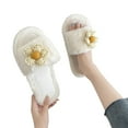 thumbnail image 3 of Vedolay House Slippers Fuzzy Cozy House Shoes for Women Men Indoor Outdoor Home Slippers White,39, 3 of 5