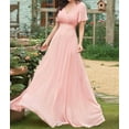 thumbnail image 5 of Women'S Dresses Short Sleeve V Neck Elegant Chiffon Bridesmaid Ruffle Wedding Guest Dresses Pink XL, 5 of 8