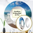 thumbnail image 3 of Designart "Aqua Force Of The Sea Surge" Beach Rund Mirror For Wall Decor - Large Turquoise Round Print Mirror - Round Coastal Mirror - Wall Mounted Round Large Mirror - 29" x 29", 3 of 6