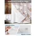thumbnail image 5 of No Hook Shower Curtain with Snap-in Liner, Brown White Floral Waterproof Fabric Bathroom Curtains, Spring Botanical Leaves Farmhouse Bath Curtains & Mesh Top Window Stall 48"x72", 5 of 9