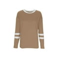 thumbnail image 6 of Women's Long Sleeve Shirts Casual Color Block Crewneck Tops Tshirt Basic Tee Trendy Outfits, 6 of 7