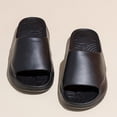 thumbnail image 3 of Cloud Slides for Women and Men Platform House Slippers Nonslip Quick Drying Soft Lightweight Shower Shoes Slip on Open Toe Sandals Black Size 6.5, 3 of 7