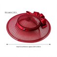 thumbnail image 2 of French Style Large Brim Fascinator Headband Sheer Mesh Bow‑Knot Decor No‑Top Sun Hat Elegant Women Party Head‑Accessory, 2 of 3