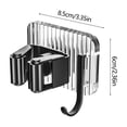 thumbnail image 3 of weibbin Unattached Clip Hook Transparent Backboard No Punching Hook Stainless Steel Mop Clip No Punching Mop Metal Hook Bathroom Brooms Mop Storage Rack, 3 of 6