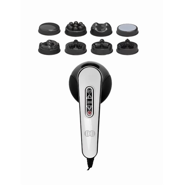 Masajeador Xtellar negro Eléctrico Masajeadores Electricos Espalda 5 Modos 6 Velocidades Y 6 Cabezales De Masaje Masajeador Para Espalda Cuello Y Pierna