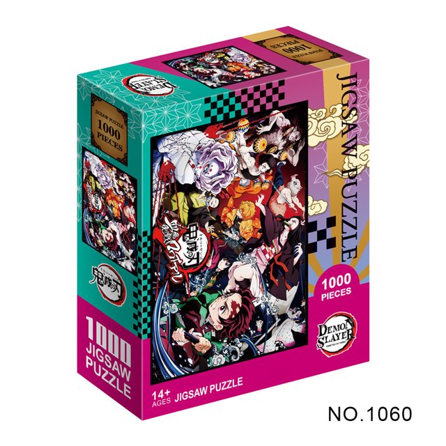 Rompecabezas de 500/1000 piezas para adultos, Demon Slayer, serie de Anime japonés, dibujos animados Kimetsu, juguetes educativos para niños, regalos