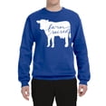 thumbnail image 2 of Wild Bobby, Farm Raised Cow Animal Lover Unisex Crewneck Graphic Sweatshirt, Royal, Small, 2 of 3