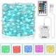 thumbnail image 1 of Cadena de luces de hadas Funciona con pilas y enchufe USB 33 pies 100 LED 16 luces de color C y 8 modos de luces Control remoto Caja de batería 3AA impermeable, 1 of 7