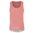 thumbnail image 4 of Giftesty Women's Solid Color Square Neck Lace Vest Blouse T-Shirt Tops, 4 of 5