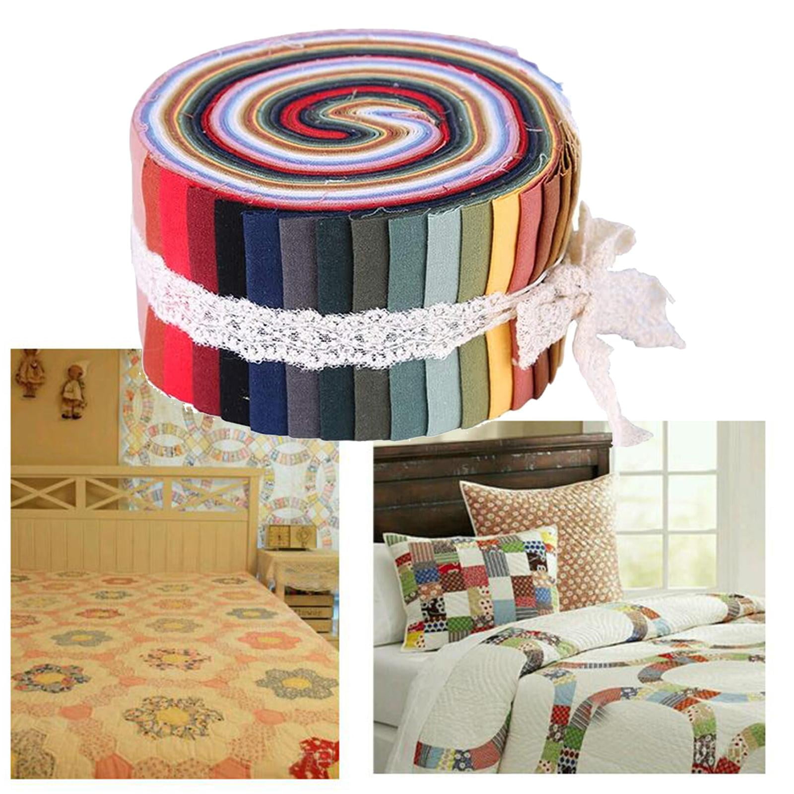 FVDPWYE 36Pcs Fabric Strips Jelly Rolls 2.5 Inch Sewing Quilting DIY Craft Fabric