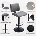 thumbnail image 6 of FIRAVOE Bar Stools Set of 3, Swivel Bar Stools with Backs, Faux Leather Adjustable Bar Stools 25"-34" Height, Modern Counter Height Barstools Bar Chairs for Kitchen Island, Gray, 6 of 10