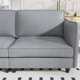 thumbnail image 6 of 74.27" Grey Loveseat Sofa, 2 Seater Couch, Mid Century Modern Small Space Sofa, Fabric Upholstery, Solid Wood Frame, Pocket Spring Seat for Apartment, Bedroom, Office, 6 of 9