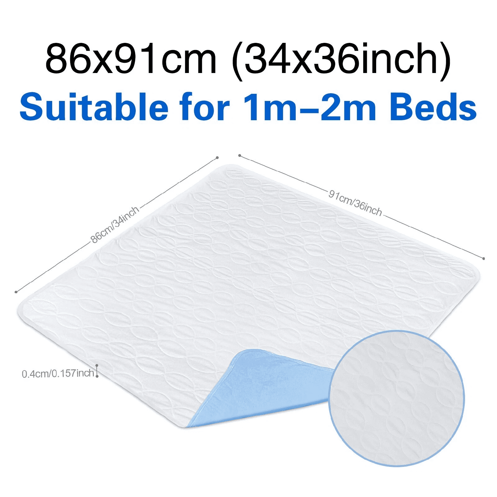 [Pack of 2] 34"x36" Washable Underpad - Extra Large Waterproof Bed Pad for Incontinence Protection, Reusable & Super Absorbent for Kids/Adults/Pets