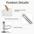thumbnail image 3 of edx Bar Stools Set of 2 with PU Leather, Swivel High Back Bar Stools for Kitchen Island, Bar Stools, White, 3 of 12