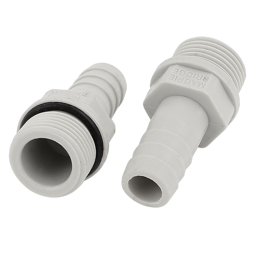 2Pcs Plastic 3/8 BSP Pipe Joiner to 9mm Barbed Hose Tail Straight