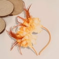 thumbnail image 2 of Lispipm Fashion Hairband Feathers for Women Tea Party Cocktail Wedding Christmas Lightweight Headpiece for Halloween Gold, 2 of 3