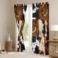 thumbnail image 3 of Erosebridal Rustic Cowhide Print Blackout Curtains Set of 2 (52x84 Each),Western Cowboy Texas Stars Window Curtains For Men Adults, 3 of 7
