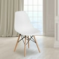 thumbnail image 2 of ZXNYH Elon Series White Plastic Chair with Wooden Legs, 2 of 7
