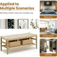 thumbnail image 2 of Cvortll Entry Bench with Storage,39 inch Storage Benches with Paper Cord Ottoman,Decorative Benches for Home with Rubber Wood Legs,Rattan Bench for Bedroom, 2 of 8