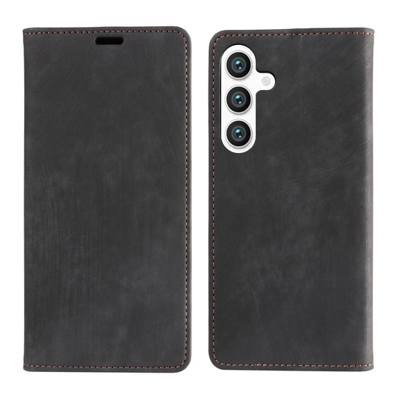 Solennerer Case for Samsung Galaxy S24, Premium PU Leather Cover TPU Bumper with Card Holder Kickstand Hidden Magnetic Adsorption Shockproof Flip Wallet Case for Samsung Galaxy S24