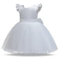 thumbnail image 2 of V-Back Satin Flower Girl Dress Toddler Communion Gown Formal Dresses, 2 of 6
