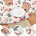 thumbnail image 4 of Pink and Blue Baseball Items Pattern Round Fitted Tablecloth with Elastic Edge,Dining Table Cover Waterproof,Outdoor Round Tablecloth for Camping,Dining,Indoor and Outdoor, 4 of 7