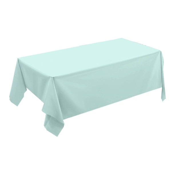 Mantel rectangular de plástico, fácil de limpiar, desechable, resistente, para fiestas, cenas, banquetes y eventos al aire libre. Protege las mesas de derrames y manchas.