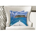 thumbnail image 4 of Ambesonne Blue Throw Pillow Cover 2 Pack, Boat Exotic Journey Tropic, 20", Blue Green Ivory, 4 of 6