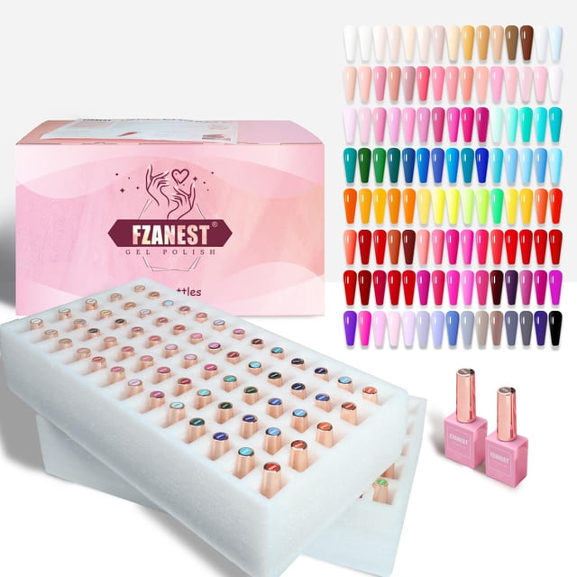 Set de esmaltes de uñas en gel FZANEST, 130 unidades, 15 ml, con capa base, 120 colores