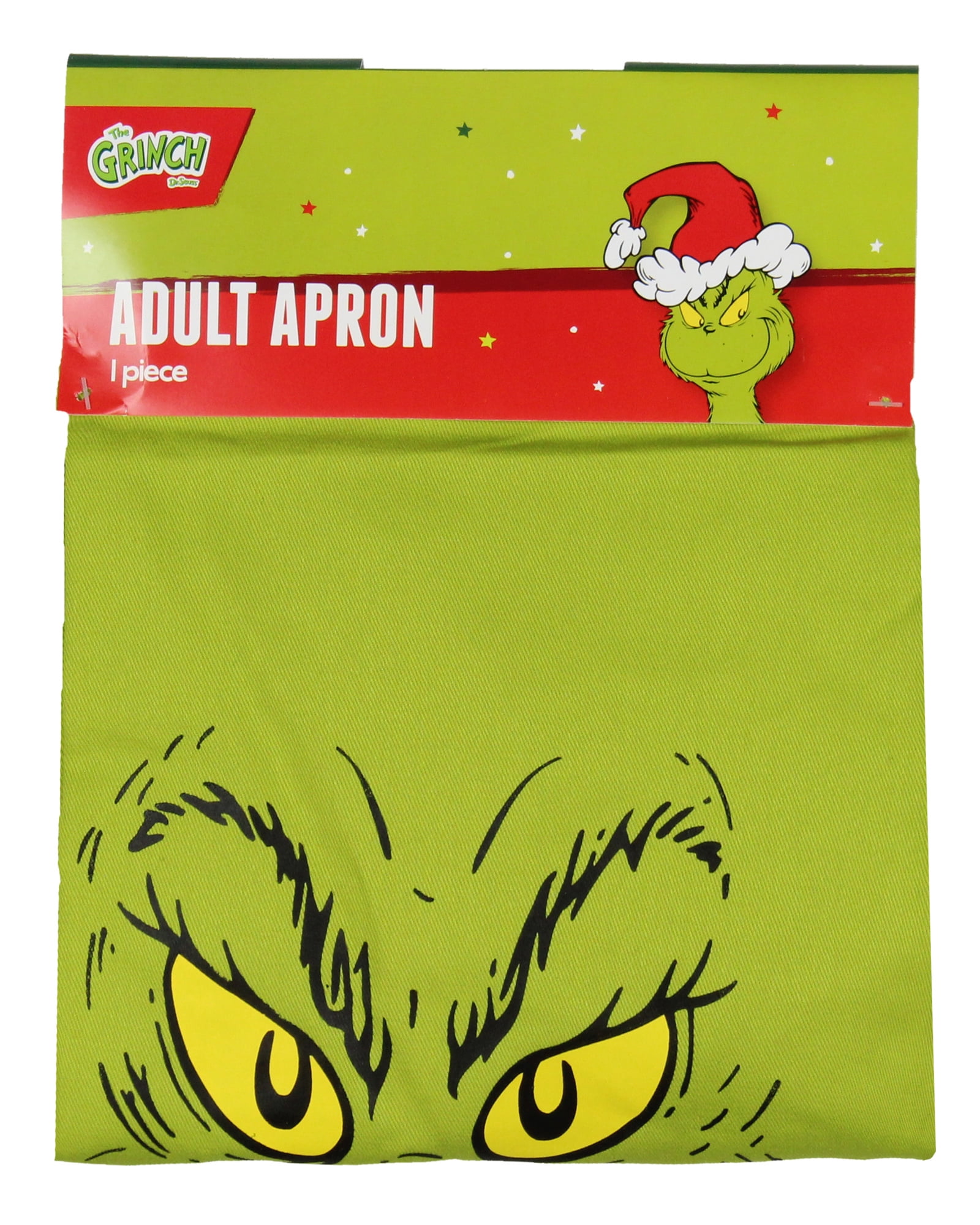 Dr. Seuss The Grinch Apron Grinch Face Character Design Adult Adjustable Cooking Smock