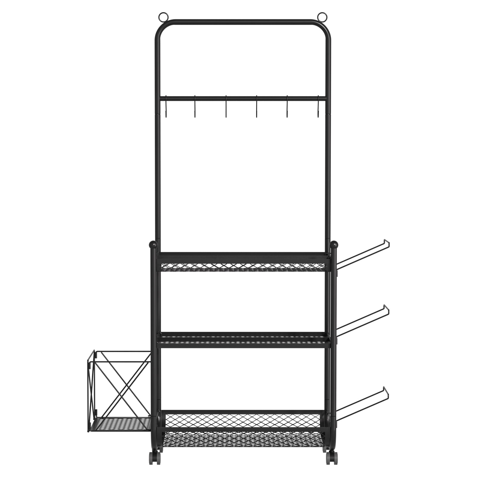 ziertyon Dumbbell Rack,Blacksmith Weight Rack for Dumbbell,Sports Equipment Organizer with Wheels and Hooks,Black