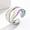 Color Steel Pearlescent White, variant on 1pc Exquisite White/Dark Blue/Green/Steel White Enamel Creative Ring - Stainless Steel Irregular Opening Adjustable Ring - For Men - Fashionable & Unique - Perfect Gift for Him