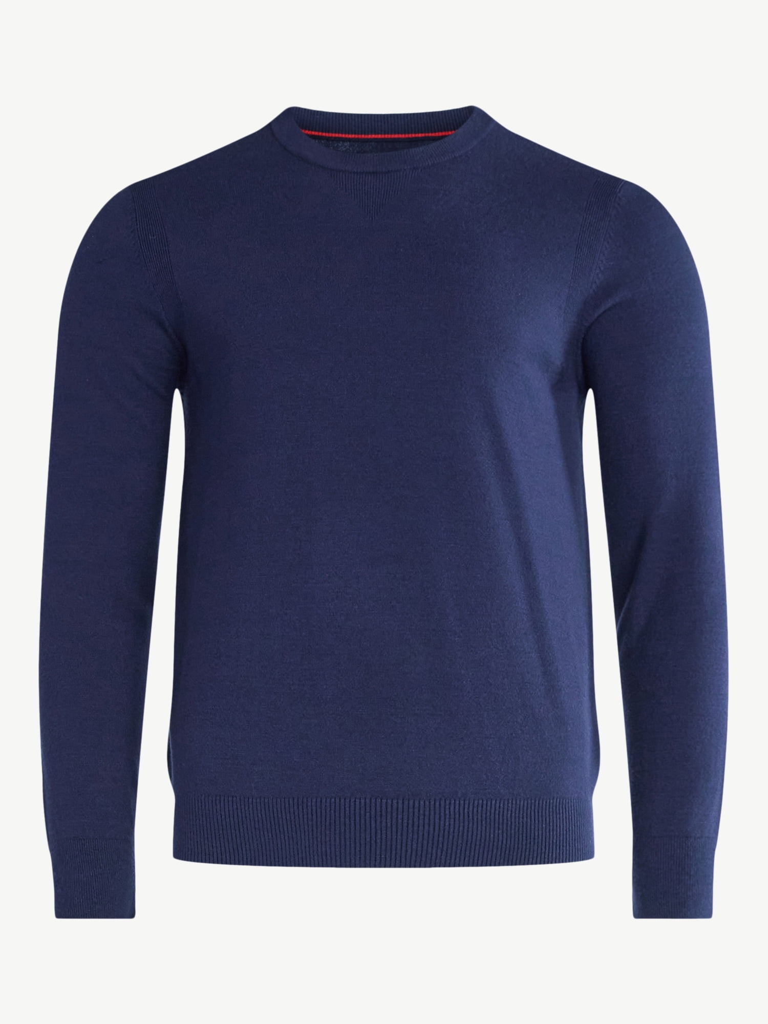 Free Assembly Men's Cozy Yarn Everyday Crewneck Sweater with Long Sleeves, Size XS-3XL