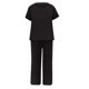 thumbnail image 5 of ICHUANYI Liquidación Conjuntos a juego de salón de 2 piezas de verano para mujer Trajes sólidos Lino Cuello redondo Tops de manga corta y pantalones largos Traje de chándal ICHUANYI WER2023082205069, 5 of 5