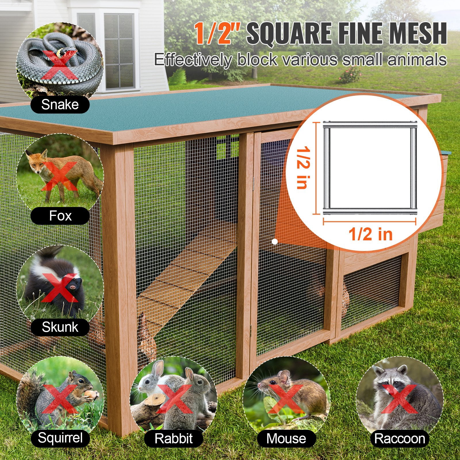 (Weiyi-EC)-- Hardware Cloth, 1'2 Inch 24in X 25 Ft 19 Gauge, Hot Dipped Galvanized Wire Mesh Roll, Chicken Wire Fencing, Wire Mesh For Rabbit Cages, Garden, Small Rodents **--（ 87['lj）