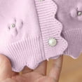 thumbnail image 4 of Lorytime Cardigan for Girls with Bows Bow Ruffle Collar Knitted Sweater Buttons Crewneck Long Sleeve Tops Winter Knitwear, 4 of 6