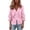Pink, variant on Women's Casual V-Neck Long Sleeve Loose Fit T-Shirt Top in Solid Colors